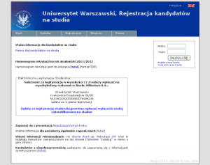 Uniwersytet Warszawski Internetowa Rejestracja Kandydatów
