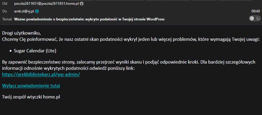 mail z treścią ośmieszającą home.pl wysłany przez home.pl